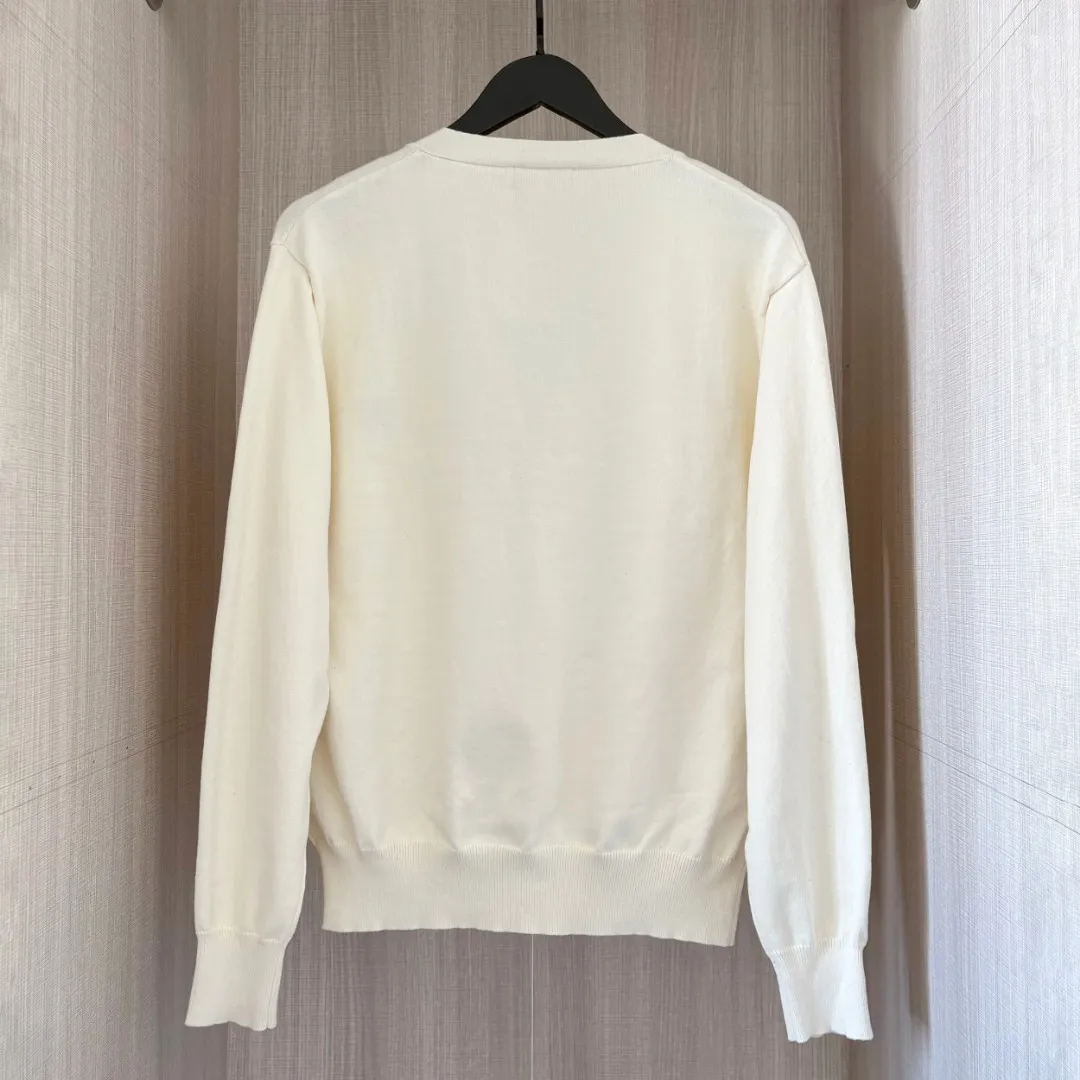 P230 RALPH LAUREN Four colors classic small label embroidered V-neck cardigan long-sleeved buttoned knitted sweater tops for men and women. Four colors. Color: white, black, navy blue, gray. Size: S M L XL. Material: cotton. Weight: 600g.
